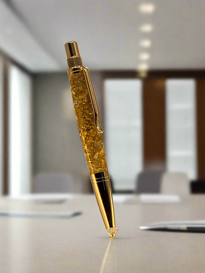 Aurum Twist – Executive Gold Flake Pen
